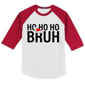 Ho Ho Ho Bruh Santa Hat Funny Christmas Kids Colorblock Raglan Jersey