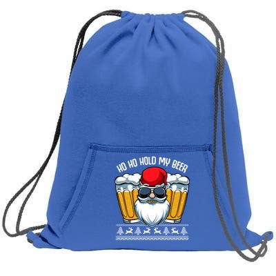 Ho Ho Hold My Beer Santa Claus Christmas Ing Party Gift Sweatshirt Cinch Pack Bag