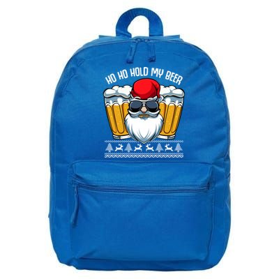 Ho Ho Hold My Beer Santa Claus Christmas Ing Party Gift 16 in Basic Backpack