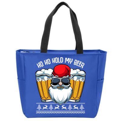 Ho Ho Hold My Beer Santa Claus Christmas Ing Party Gift Zip Tote Bag