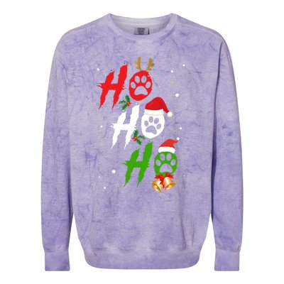 Ho Ho Ho Paw Christmas Funny Dog Lover Gifts For Xmas Colorblast Crewneck Sweatshirt