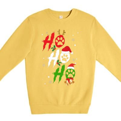 Ho Ho Ho Paw Christmas Funny Dog Lover Gifts For Xmas Premium Crewneck Sweatshirt