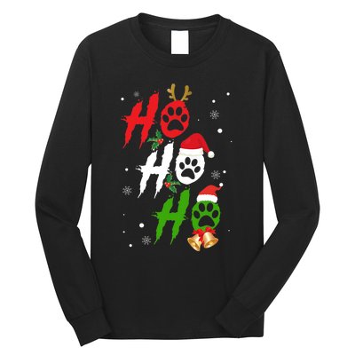 Ho Ho Ho Paw Christmas Funny Dog Lover Gifts For Xmas Long Sleeve Shirt