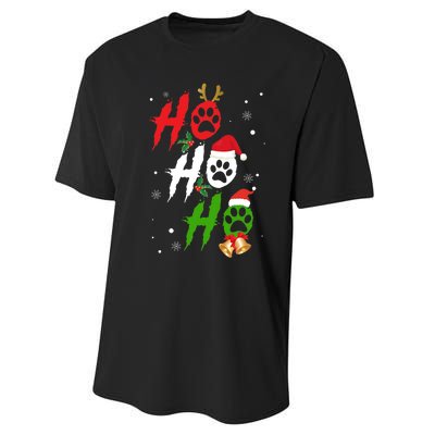 Ho Ho Ho Paw Christmas Funny Dog Lover Gifts For Xmas Performance Sprint T-Shirt