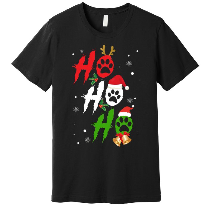 Ho Ho Ho Paw Christmas Funny Dog Lover Gifts For Xmas Premium T-Shirt