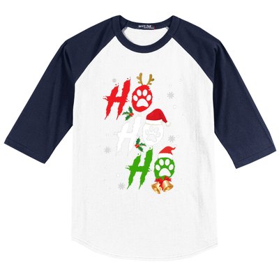 Ho Ho Ho Paw Christmas Funny Dog Lover Gifts For Xmas Baseball Sleeve Shirt