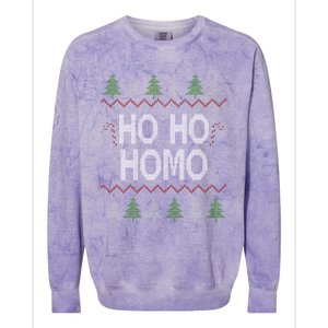 Ho Ho Ho Homo Homosexual Lgbt Ugly Christmas Gift Colorblast Crewneck Sweatshirt