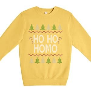 Ho Ho Ho Homo Homosexual Lgbt Ugly Christmas Gift Premium Crewneck Sweatshirt