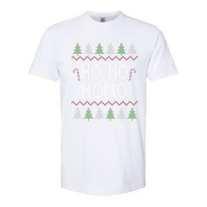 Ho Ho Ho Homo Homosexual Lgbt Ugly Christmas Gift Softstyle CVC T-Shirt