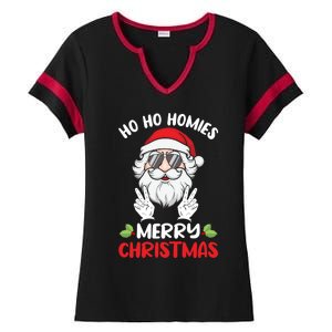 Ho Ho Homies Merry Christmas Cool Santa Claus Christmas Love Gift Ladies Halftime Notch Neck Tee