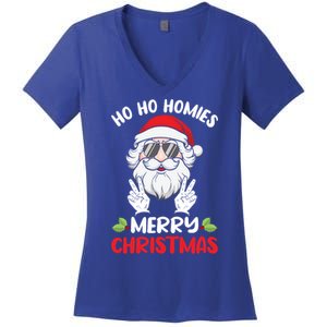 Ho Ho Homies Merry Christmas Cool Santa Claus Christmas Love Gift Women's V-Neck T-Shirt