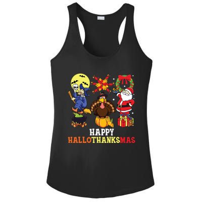 Happy Hallothanksmas Halloween Thanksgiving Christmas Ladies PosiCharge Competitor Racerback Tank