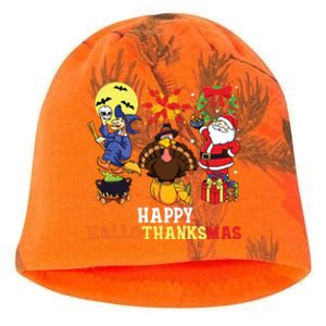 Happy Hallothanksmas Halloween Thanksgiving Christmas Kati - Camo Knit Beanie