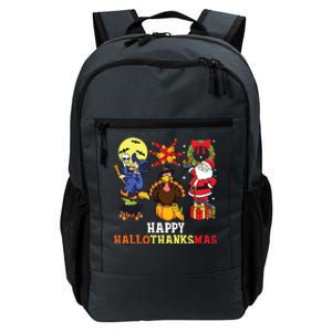 Happy Hallothanksmas Halloween Thanksgiving Christmas Daily Commute Backpack