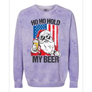 Ho Ho Hold My Beer Santa Beer Christmas In July Gift Colorblast Crewneck Sweatshirt