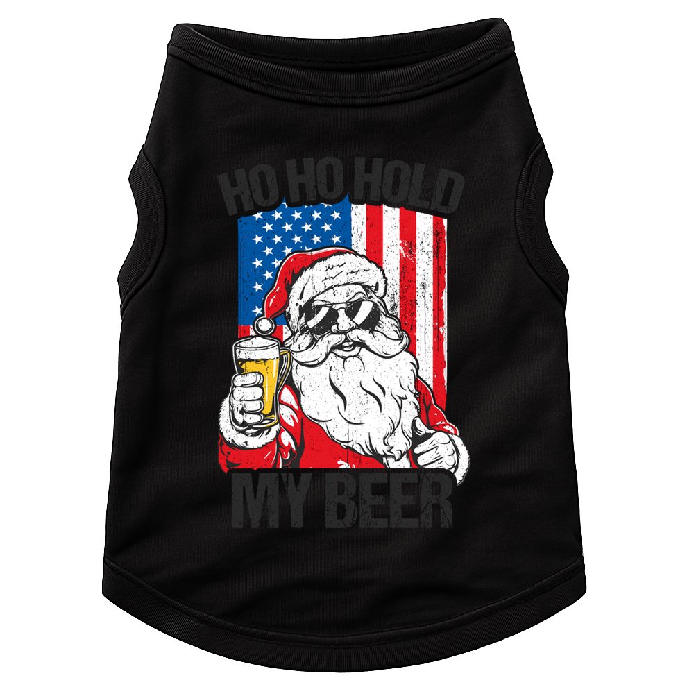 Ho Ho Hold My Beer Santa Beer Christmas In July Gift Doggie Tank