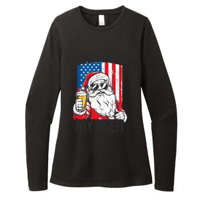 Ho Ho Hold My Beer Santa Beer Christmas In July Gift Womens CVC Long Sleeve Shirt