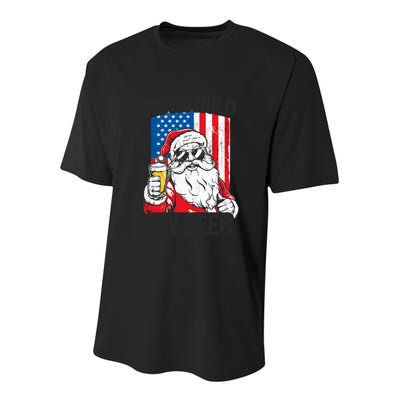 Ho Ho Hold My Beer Santa Beer Christmas In July Gift Youth Performance Sprint T-Shirt