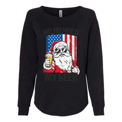 Ho Ho Hold My Beer Santa Beer Christmas In July Gift Womens California Wash Sweatshirt