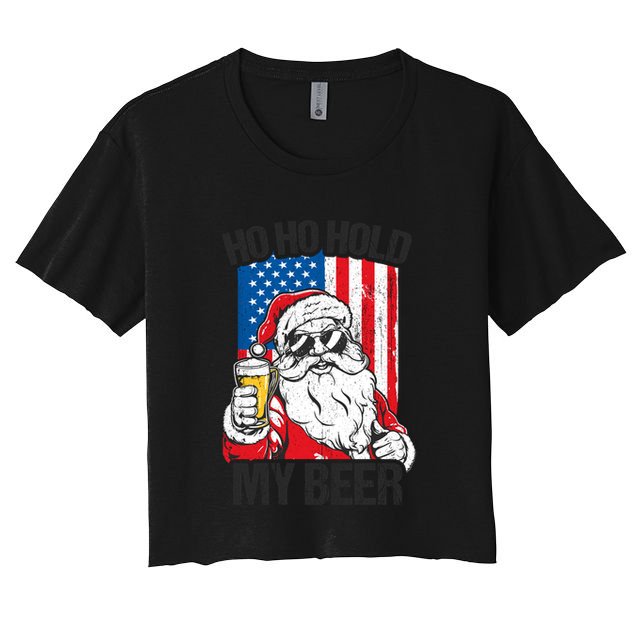 Ho Ho Hold My Beer Santa Beer Christmas In July Gift Crop Top