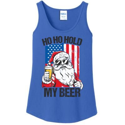 Ho Ho Hold My Beer Santa Beer Christmas In July Gift Ladies Essential Tank