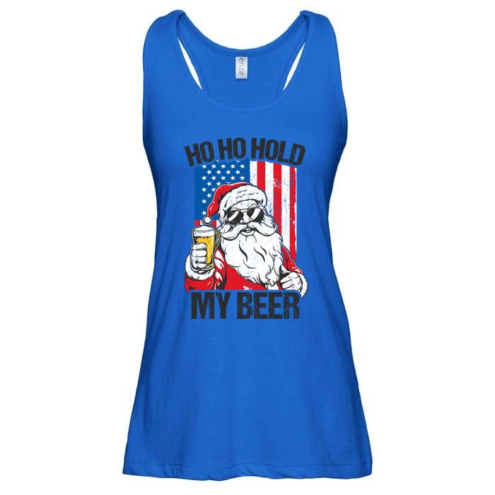 Ho Ho Hold My Beer Santa Beer Christmas In July Gift Ladies Essential Flowy Tank