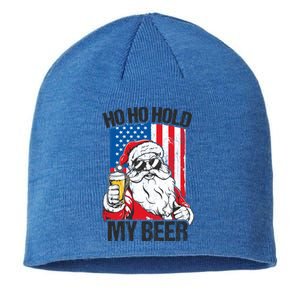 Ho Ho Hold My Beer Santa Beer Christmas In July Gift Sustainable Beanie