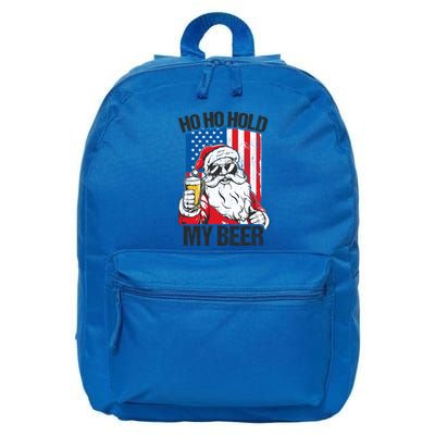 Ho Ho Hold My Beer Santa Beer Christmas In July Gift 16 in Basic Backpack