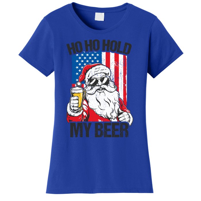 Ho Ho Hold My Beer Santa Beer Christmas In July Gift Women's T-Shirt