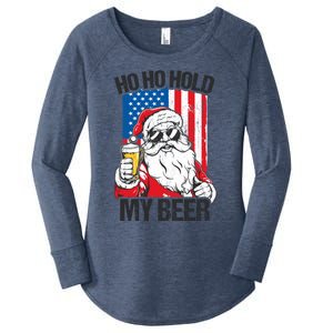 Ho Ho Hold My Beer Santa Beer Christmas In July Gift Women's Perfect Tri Tunic Long Sleeve Shirt