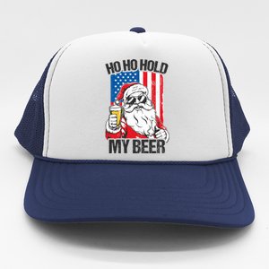 Ho Ho Hold My Beer Santa Beer Christmas In July Gift Trucker Hat