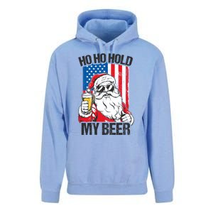 Ho Ho Hold My Beer Santa Beer Christmas In July Gift Unisex Surf Hoodie