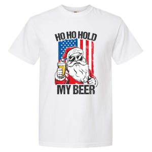 Ho Ho Hold My Beer Santa Beer Christmas In July Gift Garment-Dyed Heavyweight T-Shirt