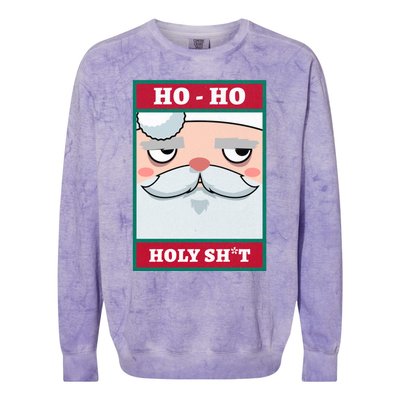 Ho Ho Holy Shit Funny Christmas Santa Claus Vintage Xmas Gift Colorblast Crewneck Sweatshirt