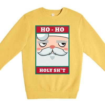 Ho Ho Holy Shit Funny Christmas Santa Claus Vintage Xmas Gift Premium Crewneck Sweatshirt