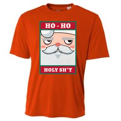 Ho Ho Holy Shit Funny Christmas Santa Claus Vintage Xmas Gift Cooling Performance Crew T-Shirt