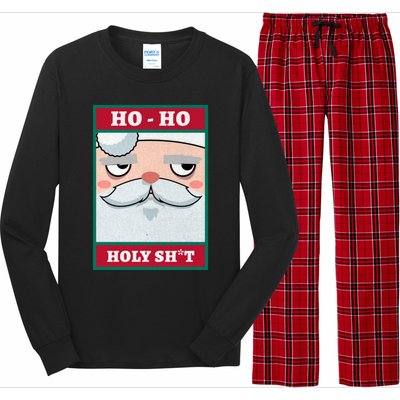 Ho Ho Holy Shit Funny Christmas Santa Claus Vintage Xmas Gift Long Sleeve Pajama Set