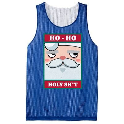 Ho Ho Holy Shit Funny Christmas Santa Claus Vintage Xmas Gift Mesh Reversible Basketball Jersey Tank