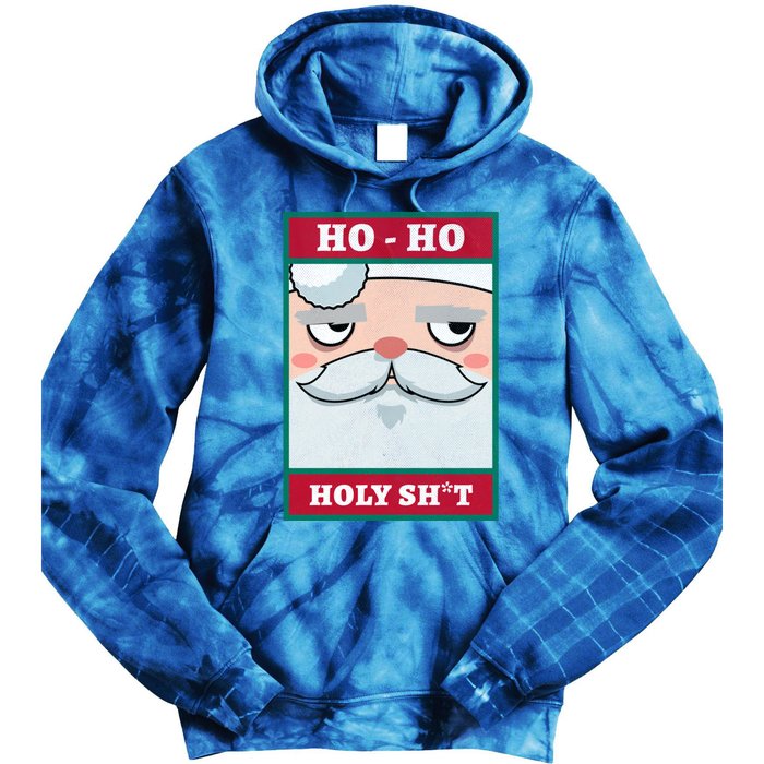 Ho Ho Holy Shit Funny Christmas Santa Claus Vintage Xmas Gift Tie Dye Hoodie