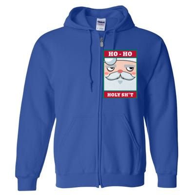 Ho Ho Holy Shit Funny Christmas Santa Claus Vintage Xmas Gift Full Zip Hoodie