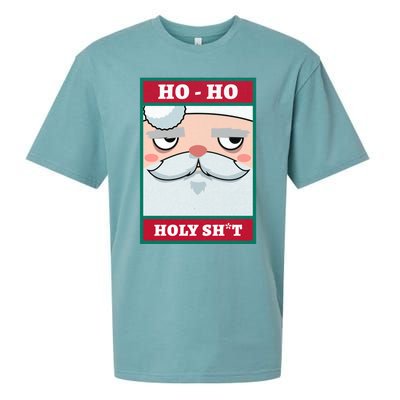 Ho Ho Holy Shit Funny Christmas Santa Claus Vintage Xmas Gift Sueded Cloud Jersey T-Shirt