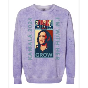 Hope Hate Heal Grow Kamala Harris 2024 Im With Her Colorblast Crewneck Sweatshirt