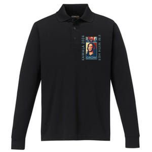 Hope Hate Heal Grow Kamala Harris 2024 Im With Her Performance Long Sleeve Polo