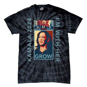 Hope Hate Heal Grow Kamala Harris 2024 Im With Her Tie-Dye T-Shirt