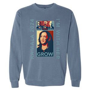 Hope Hate Heal Grow Kamala Harris 2024 Im With Her Garment-Dyed Sweatshirt