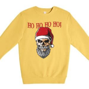 Ho Ho Ho Skeleton Bearded Skull Santa Premium Crewneck Sweatshirt