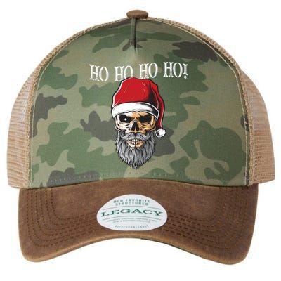 Ho Ho Ho Skeleton Bearded Skull Santa Legacy Tie Dye Trucker Hat