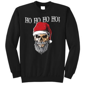 Ho Ho Ho Skeleton Bearded Skull Santa Sweatshirt