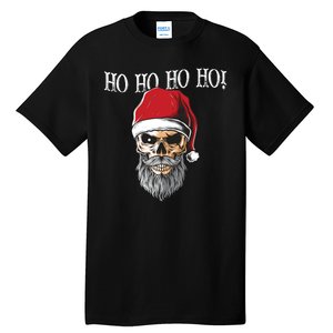 Ho Ho Ho Skeleton Bearded Skull Santa Tall T-Shirt