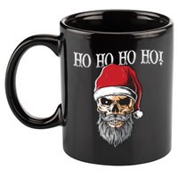 Ho Ho Ho Skeleton Bearded Skull Santa 11oz C Handle Ceramic Mug